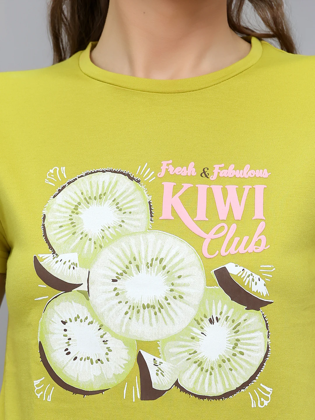 Women Green Printed Round Neck Half Sleeve Lower Set - Image 4