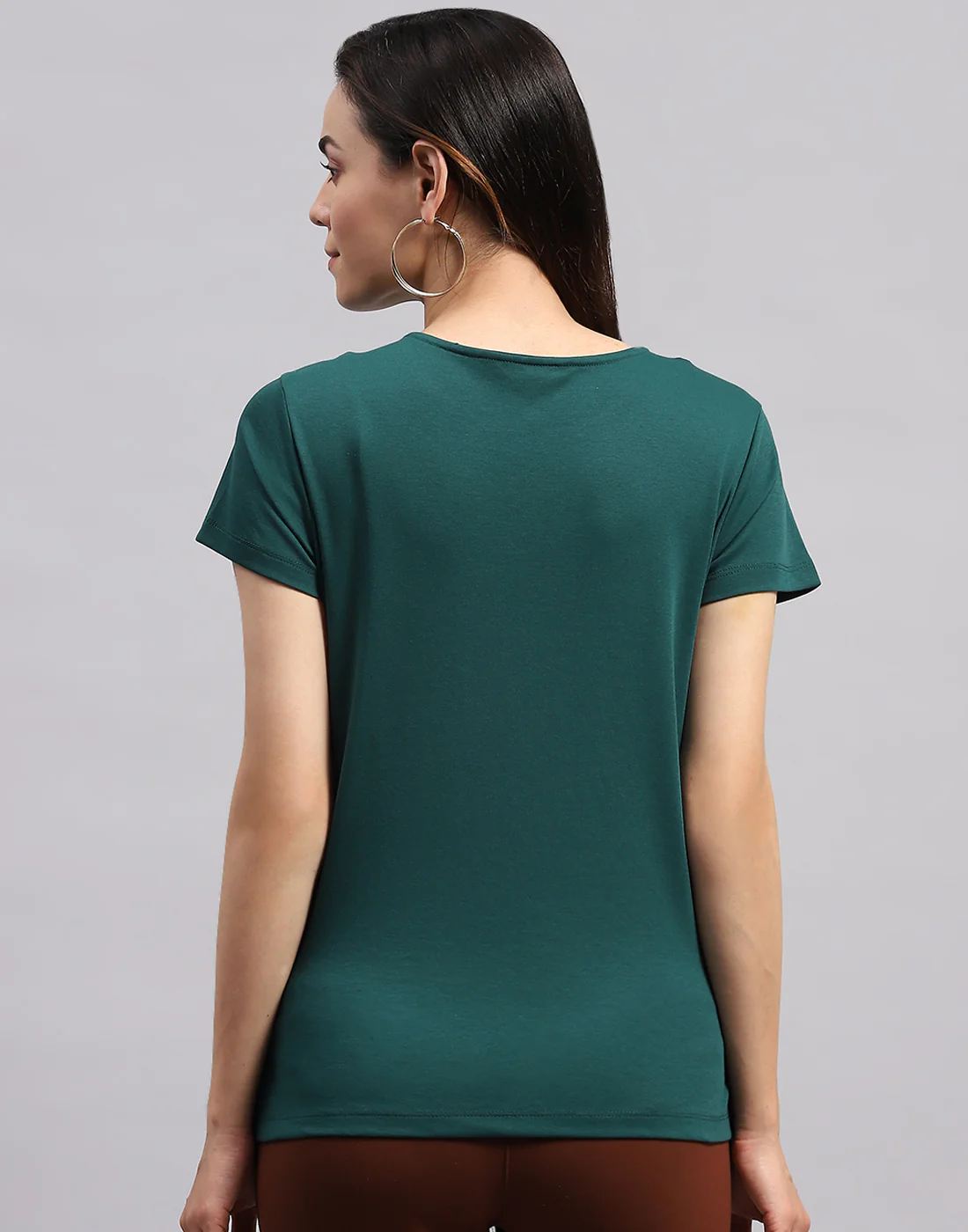 Women Green Printed Round Neck Half Sleeve Top - Image 6