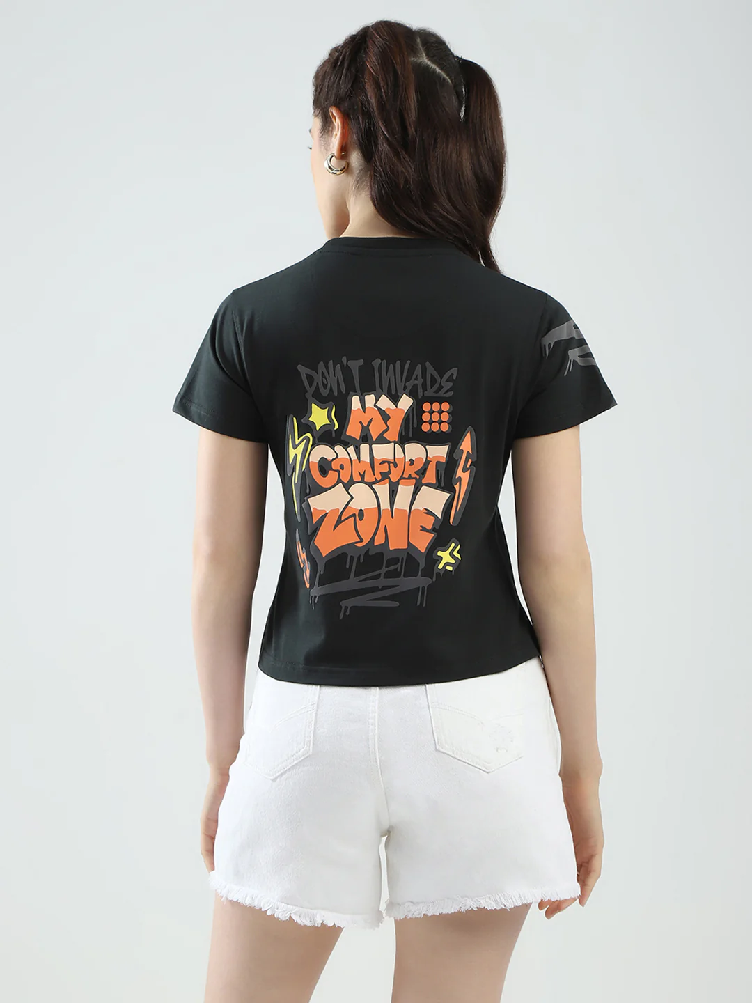 Rock.it Women Green Printed Round Neck Half Sleeve Top - Image 6
