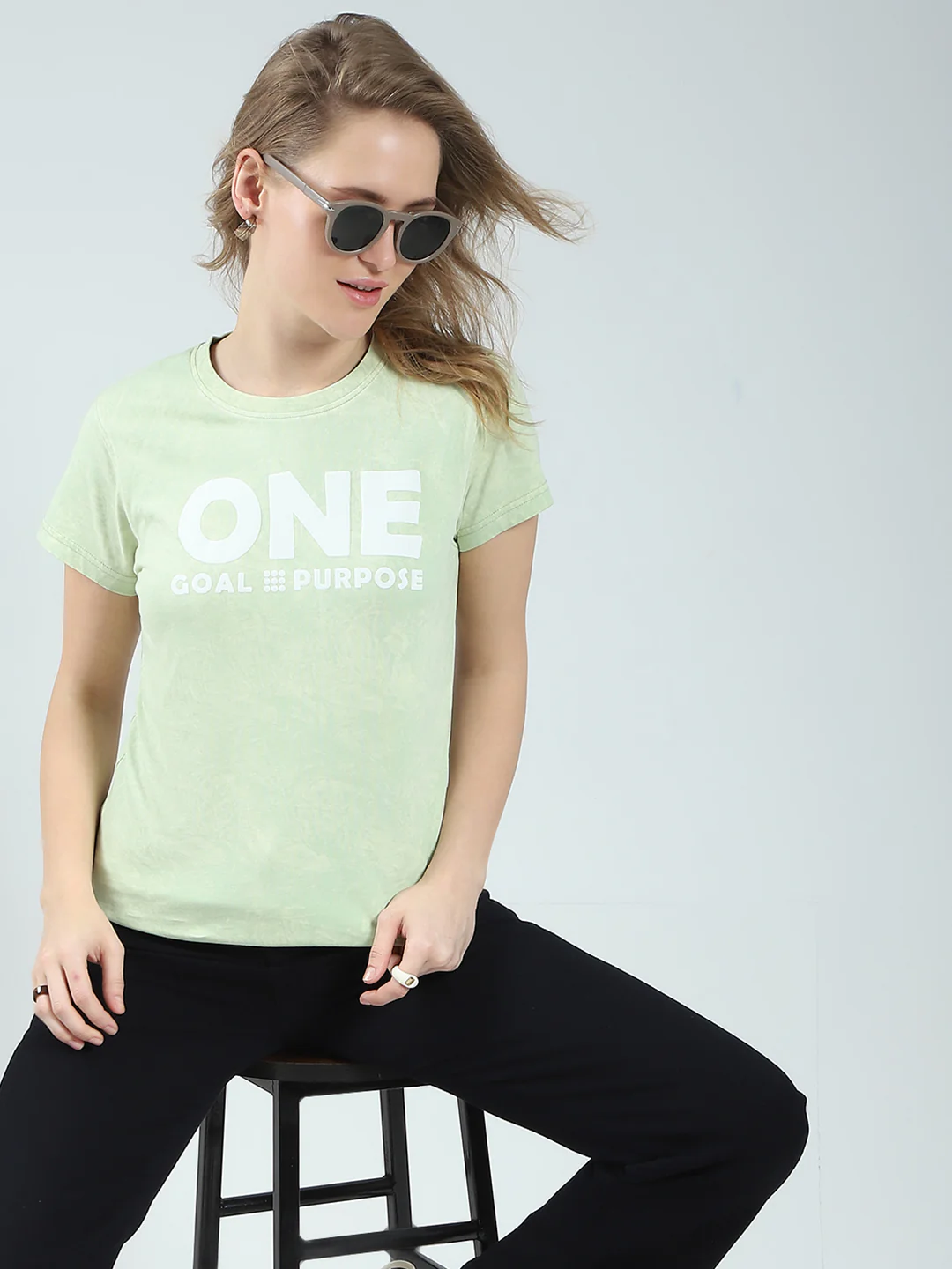 Rock.it Women Green Printed Round Neck Half Sleeve Top - Image 6