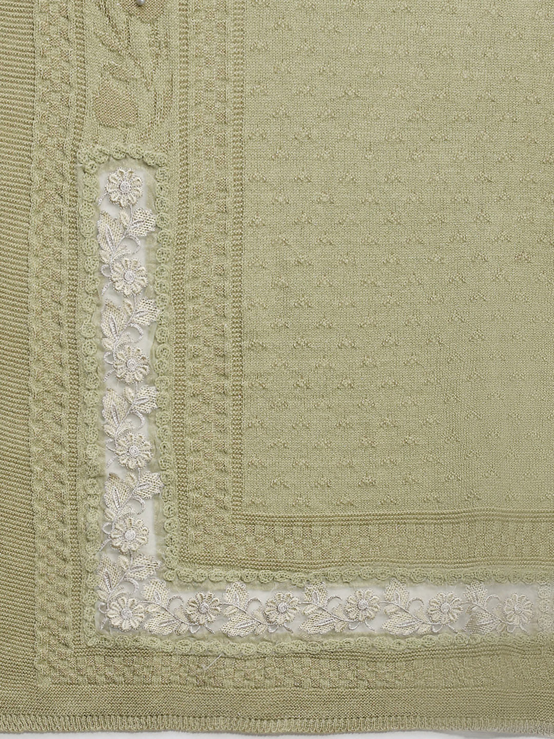 Women Green Self Design Stole - Image 7