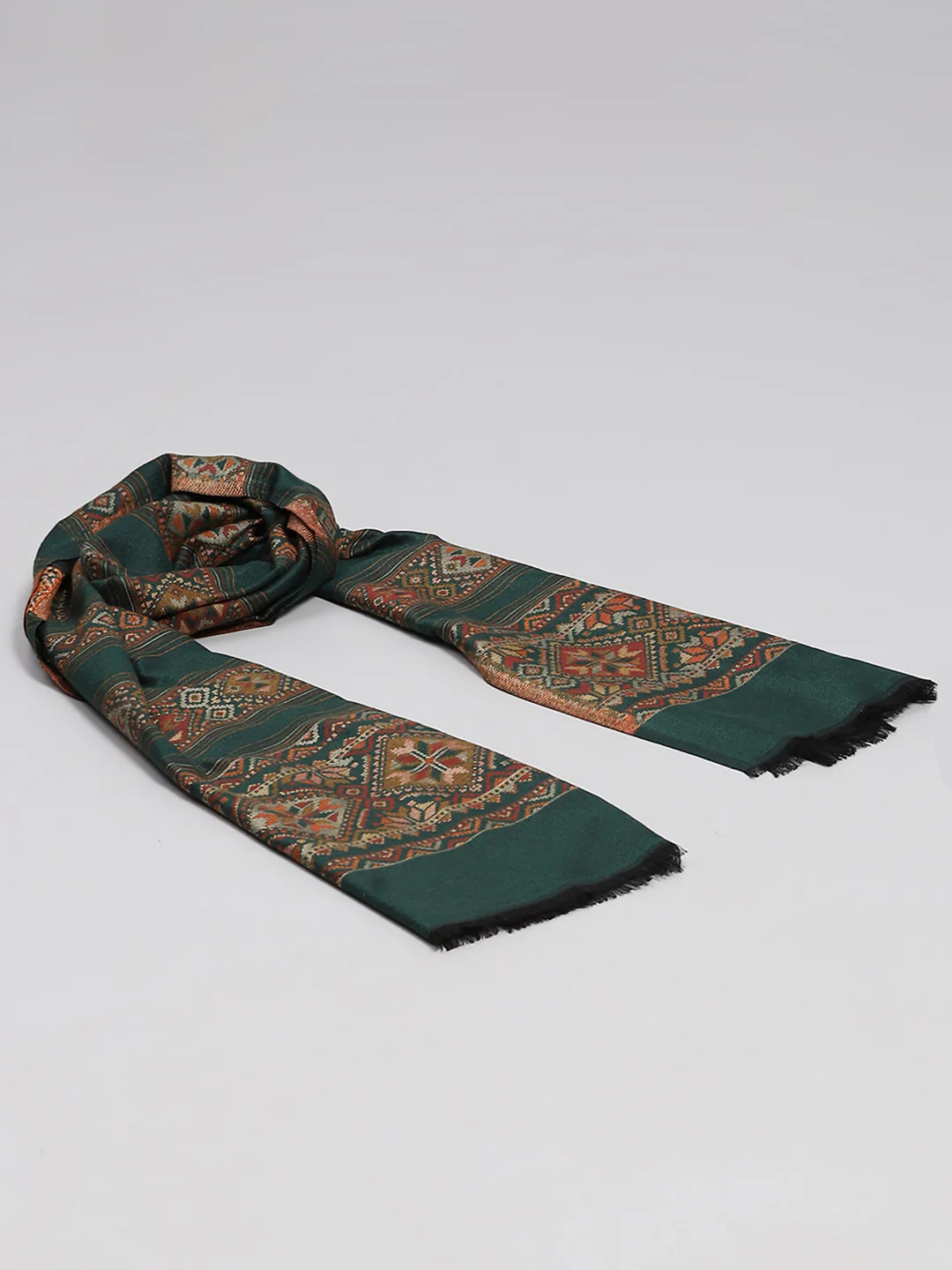 Women Green Self Design Stole - Image 7