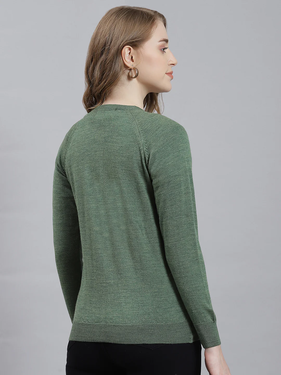 Women Green Solid Cardigan - Image 5