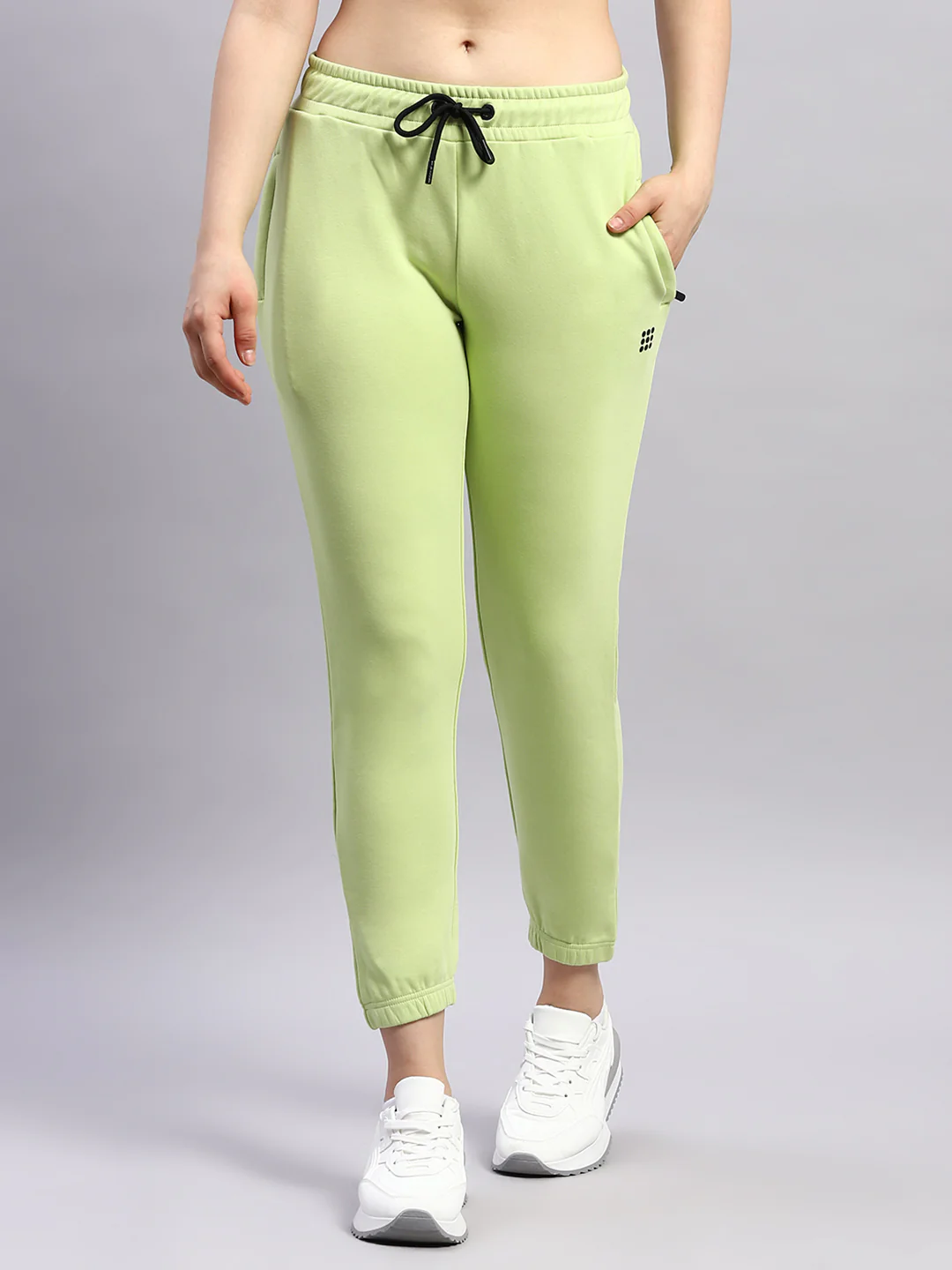 Rock.it Women Green Solid Mock Neck Full Sleeve Tracksuit - Image 8