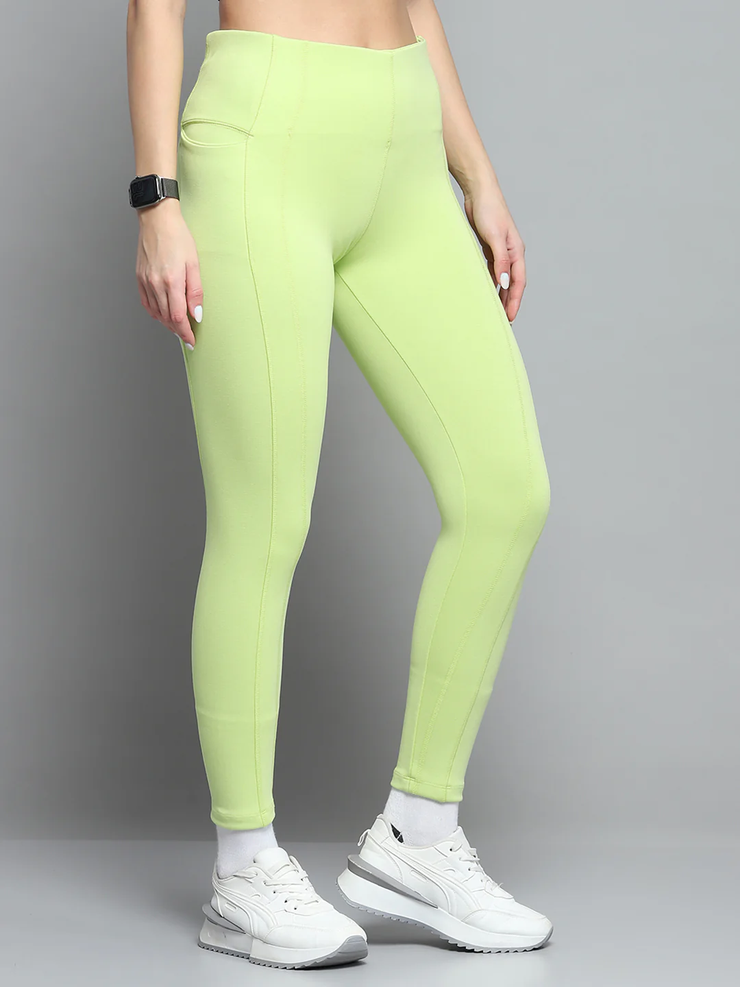 Rock.it Women Green Solid Regular Fit legging - Image 4