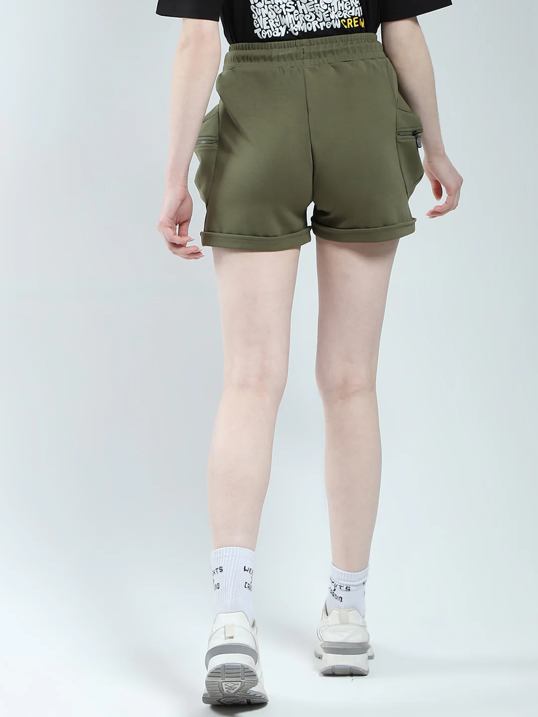 Rock.it Women Green Solid Regular Fit Shorts - Image 5