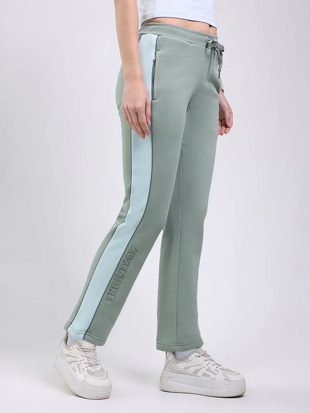 Women Green Solid Regular Fit Winter Lower - Image 4