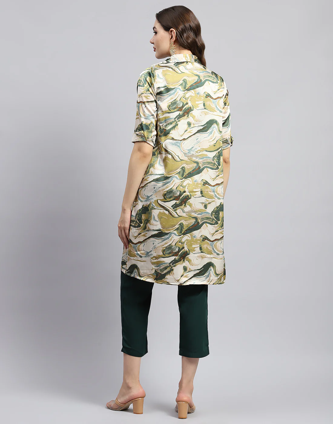 Women Green Solid Round Neck Sleeveless Combo 3Pc Set - Image 6