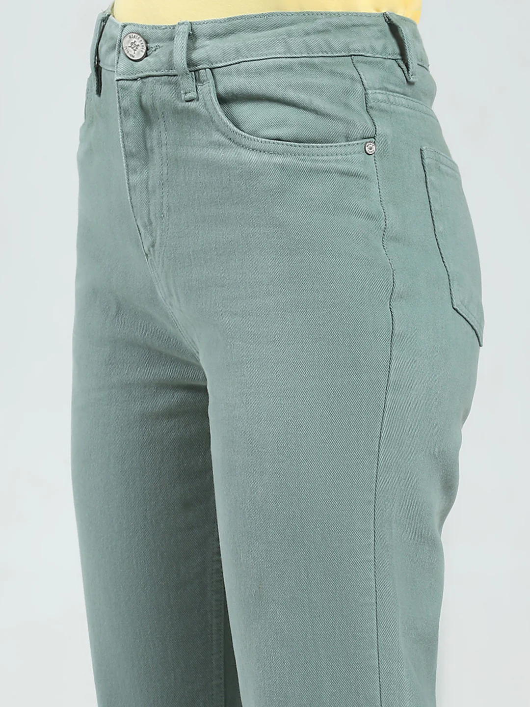 Women Green Solid Slim Fit Denim - Image 6