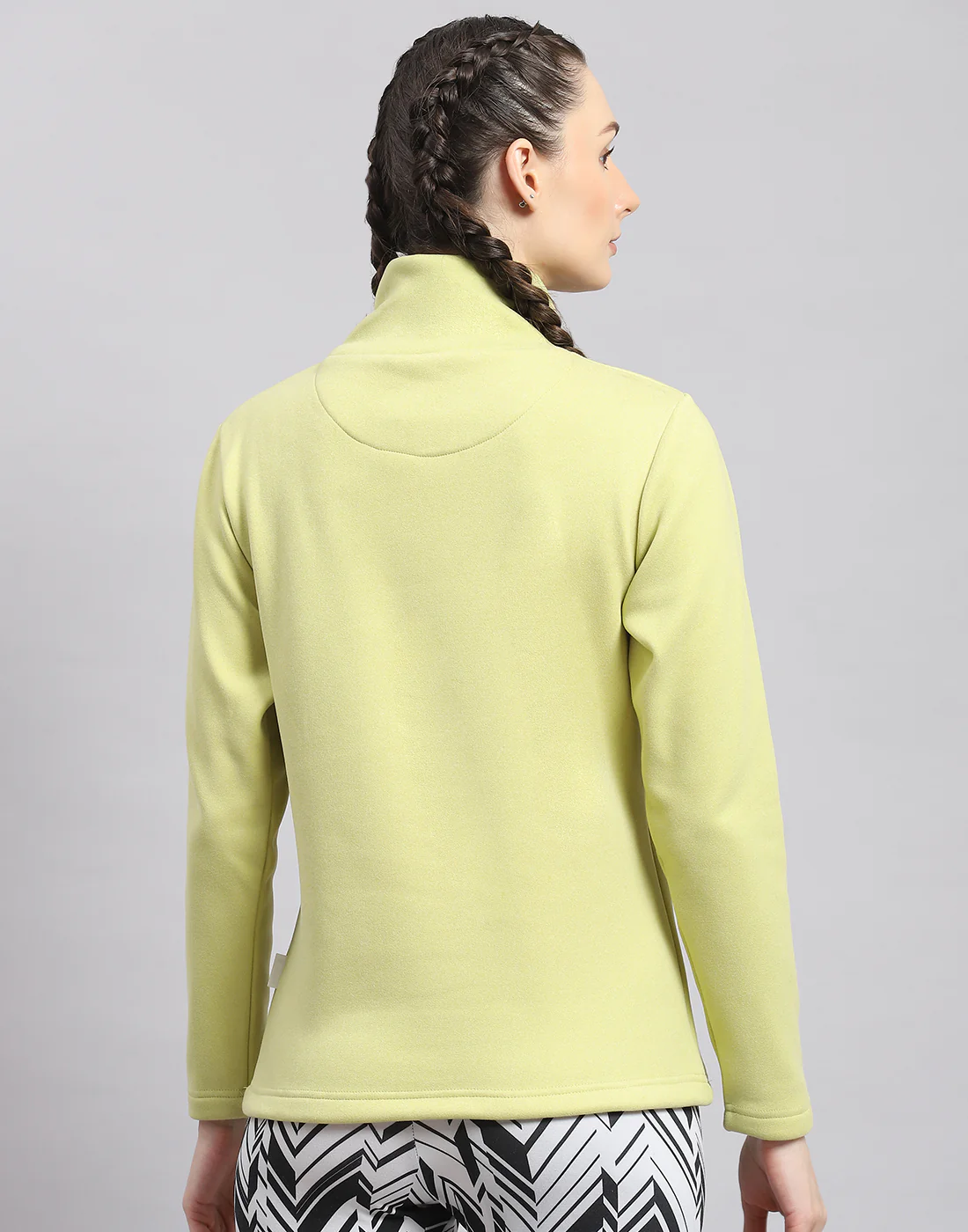 Rock.it Women Green Solid T Neck Full Sleeve Sweatshirt - Image 5