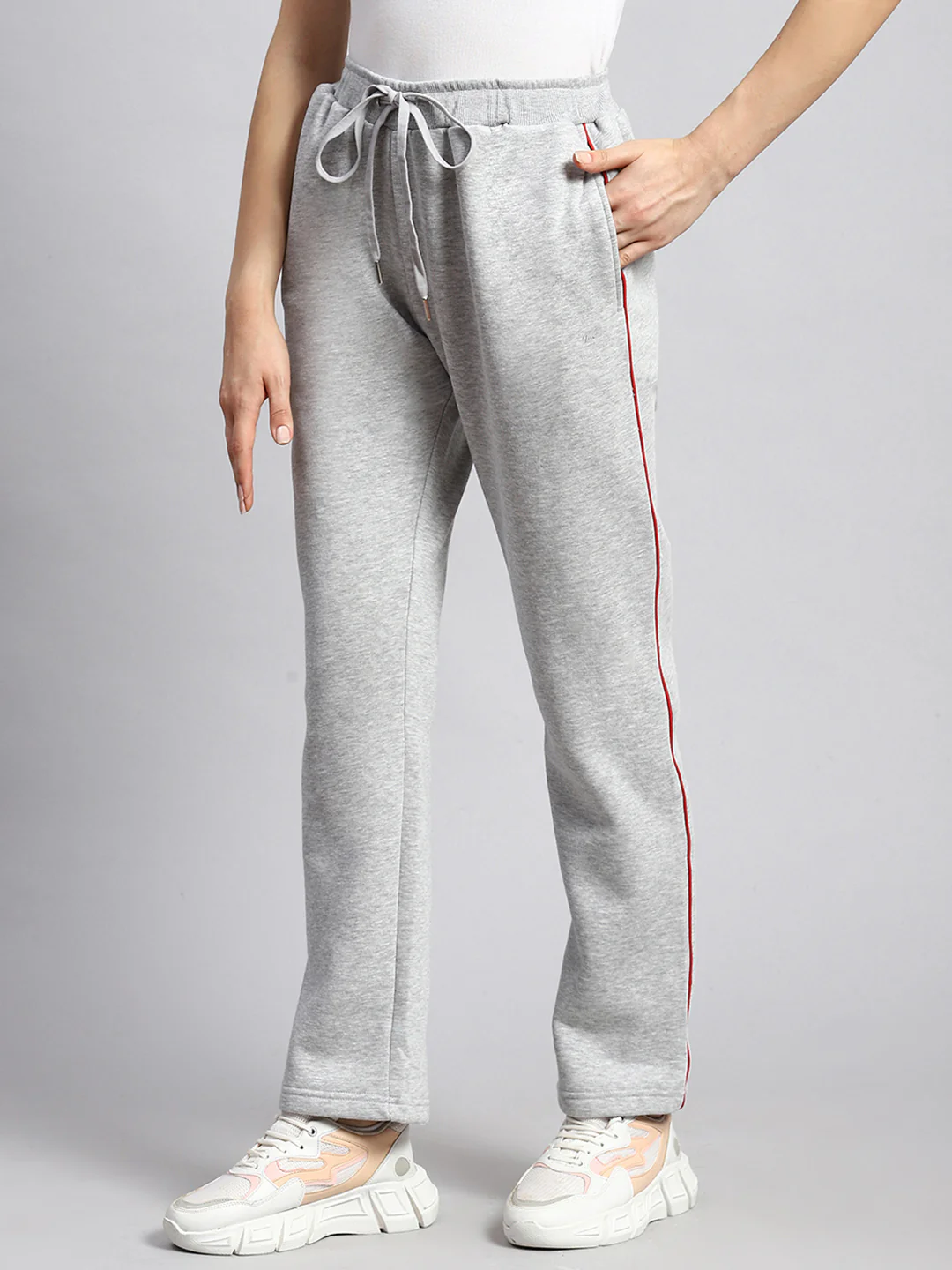 Women Grey Plain Winter Lower - Image 4