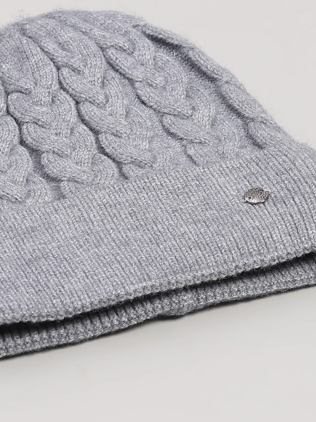 Women Grey Printed Blend Wool Cap - Image 7
