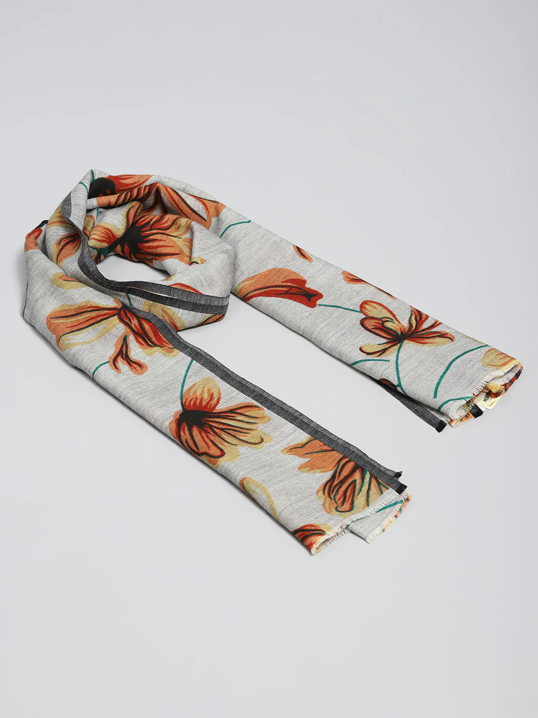 Women Grey Printed Stole - Image 6