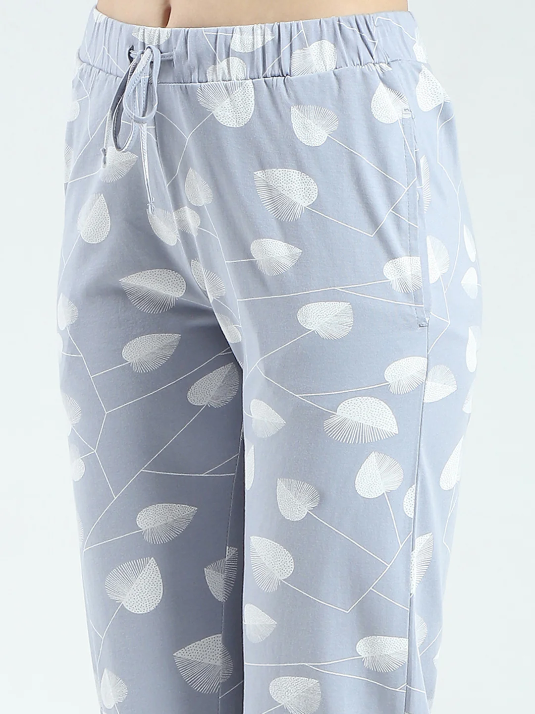 Women Grey Printed Round Neck 3/4th Sleeve Lower Set - Image 8
