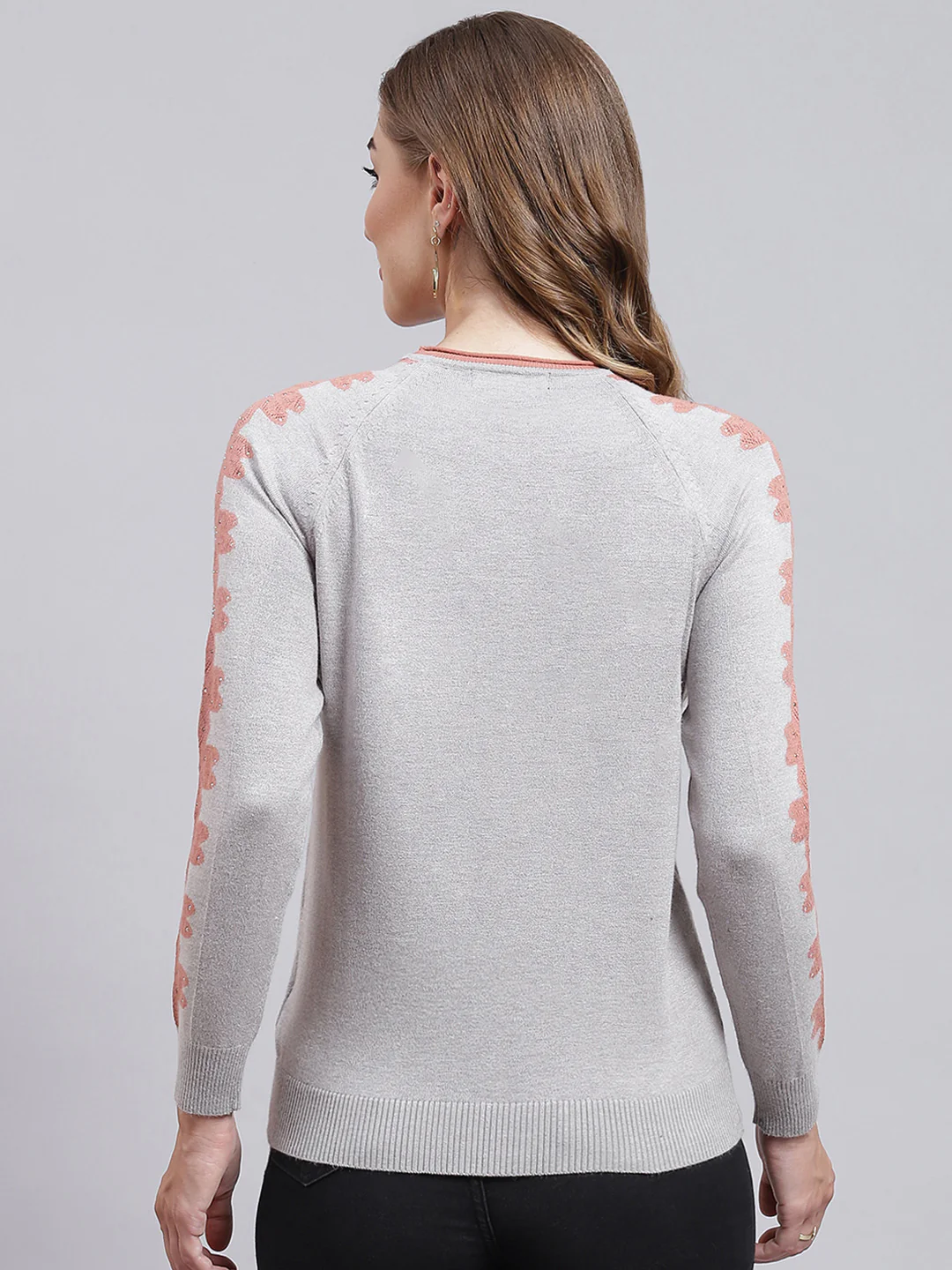 Women Grey Printed Wool blend Top - Image 4