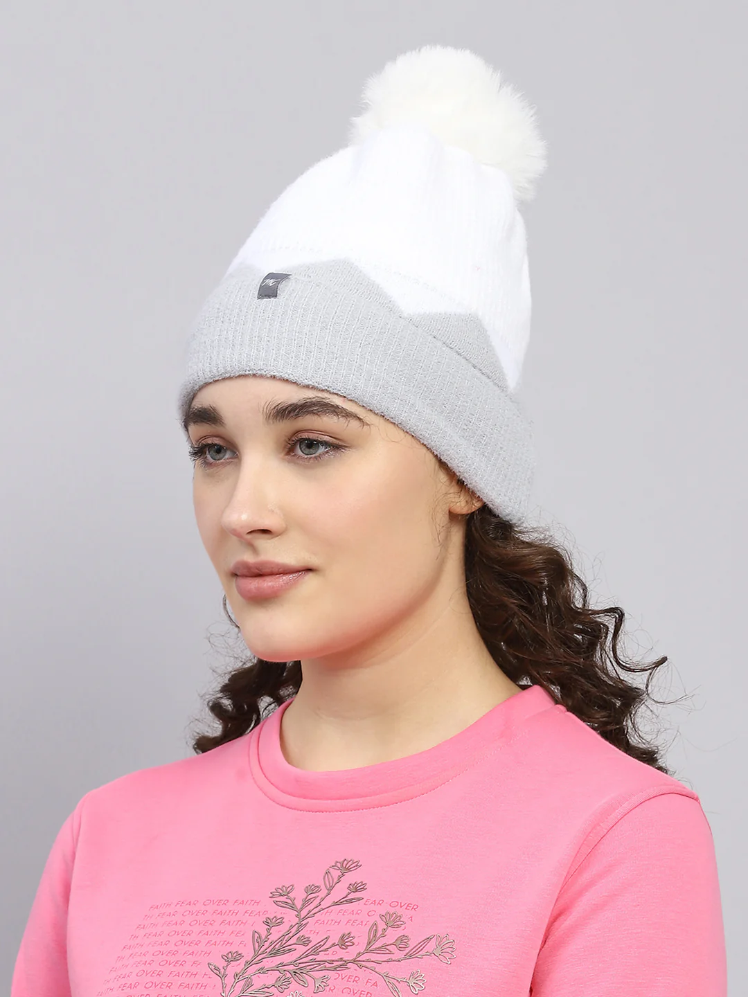 Women Grey Self Design Cap - Image 3