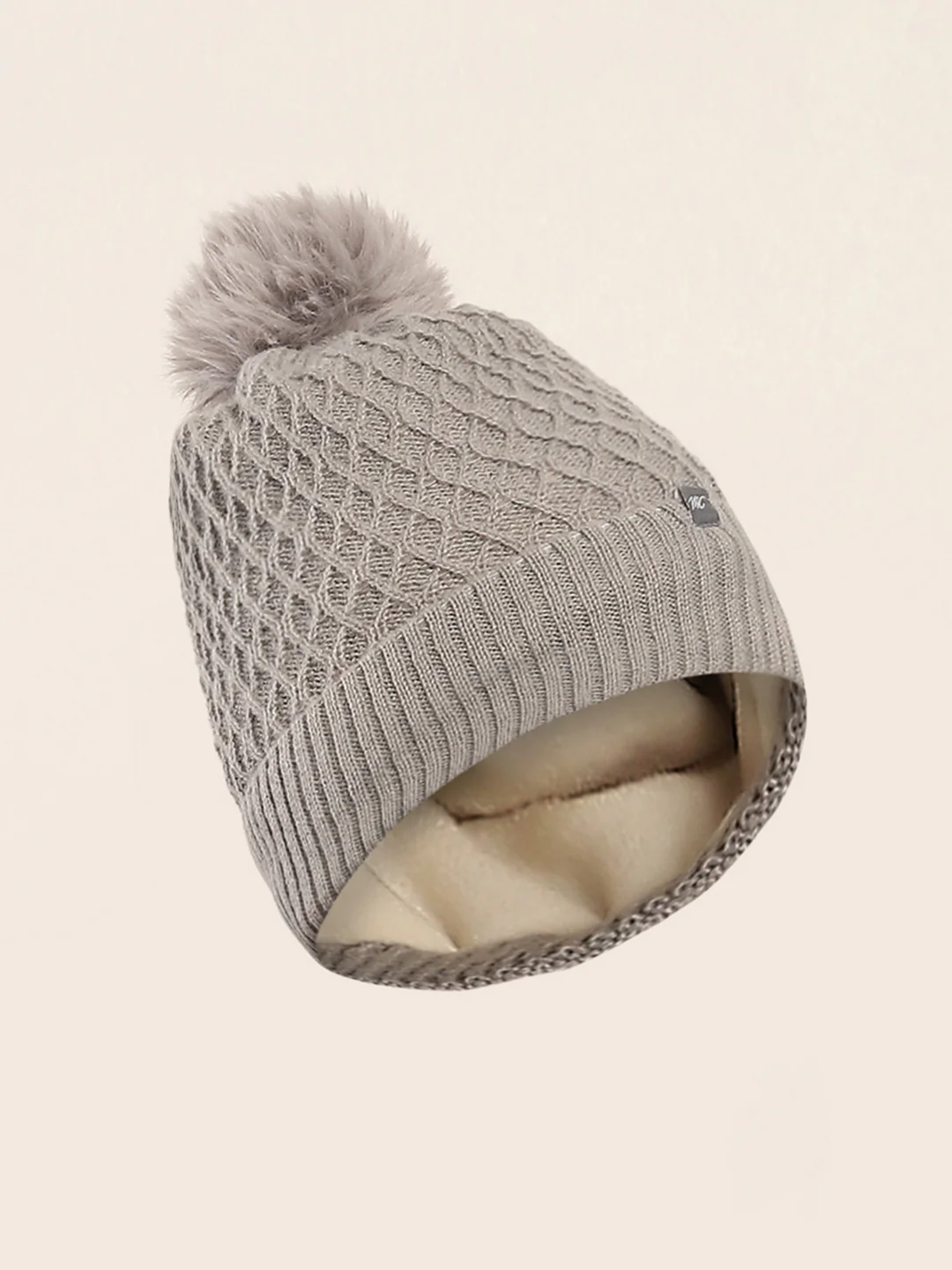 Women Grey Self Design Cap - Image 2