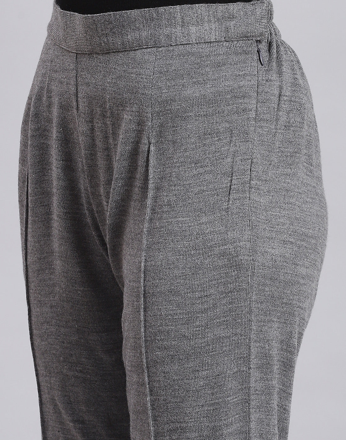 Women Grey Self Design Regular Fit Winter Lower - Image 6