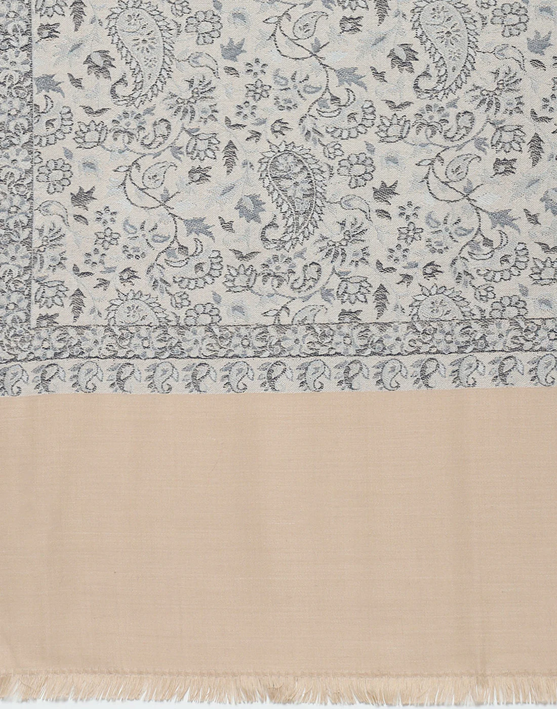 Women Grey Self Design Shawl - Image 7