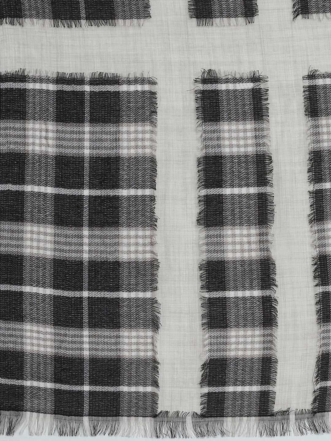 Women Grey Self Design Stole - Image 7