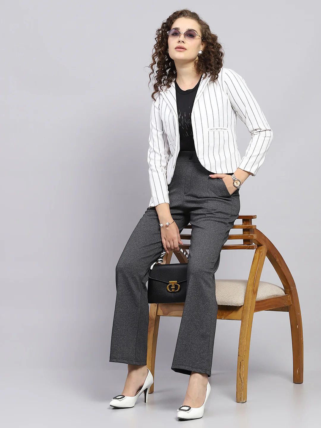 Women Grey Solid   Jegging - Image 2