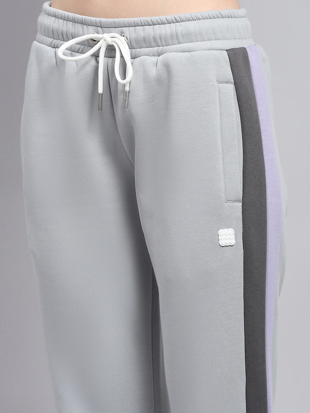 Rock.it Women Grey Solid Mock Neck Full Sleeve Tracksuit - Image 8