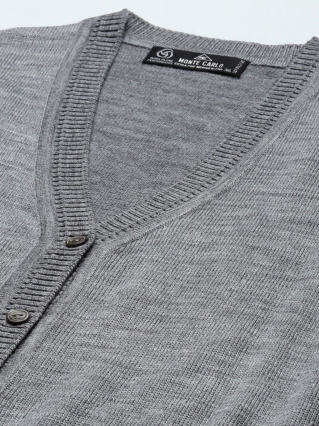 Women Grey Solid V Neck Sleeveless Cardigan - Image 7