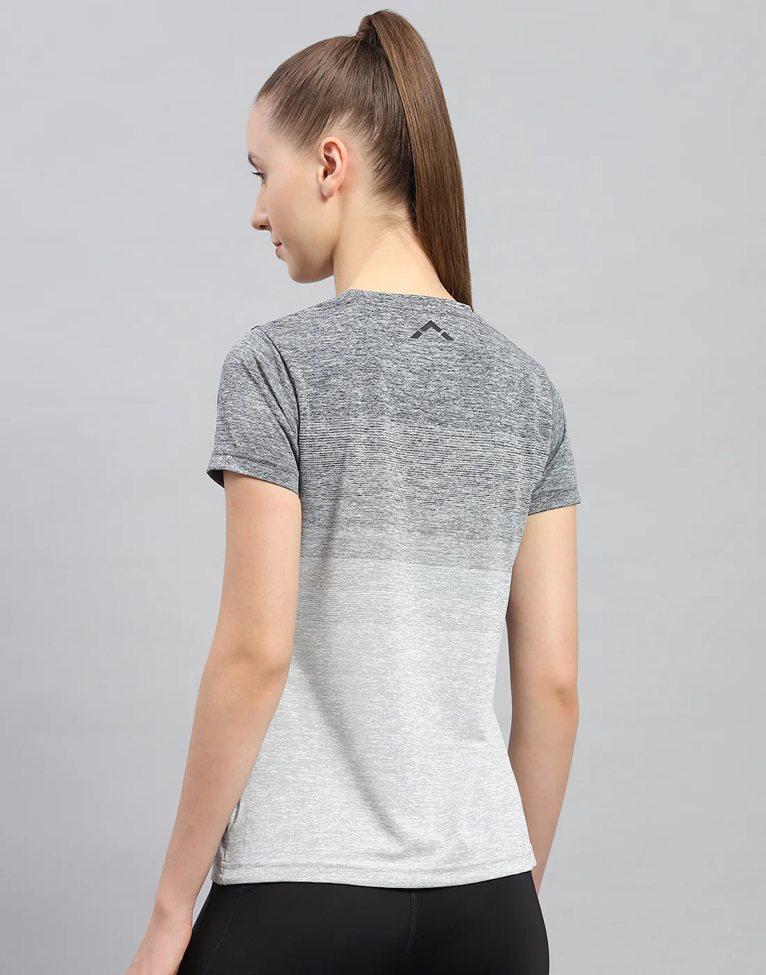 Rock.it Women Grey Stripe Round Neck Half Sleeve Top - Image 5