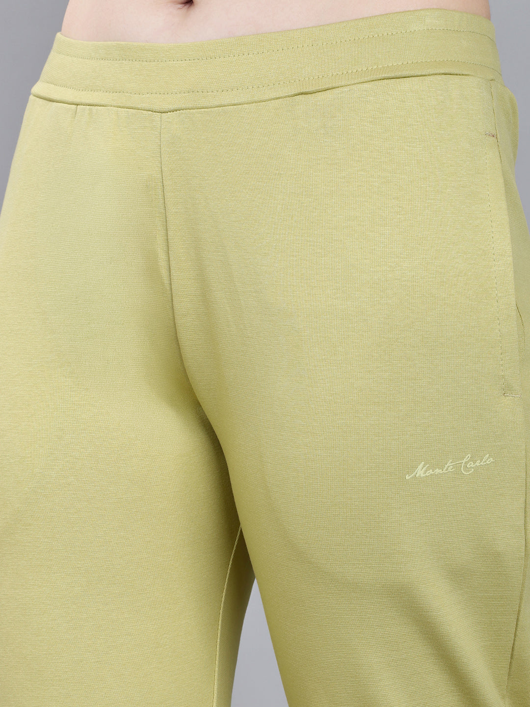 Women Light Green Solid Regular Fit Lower - Image 4