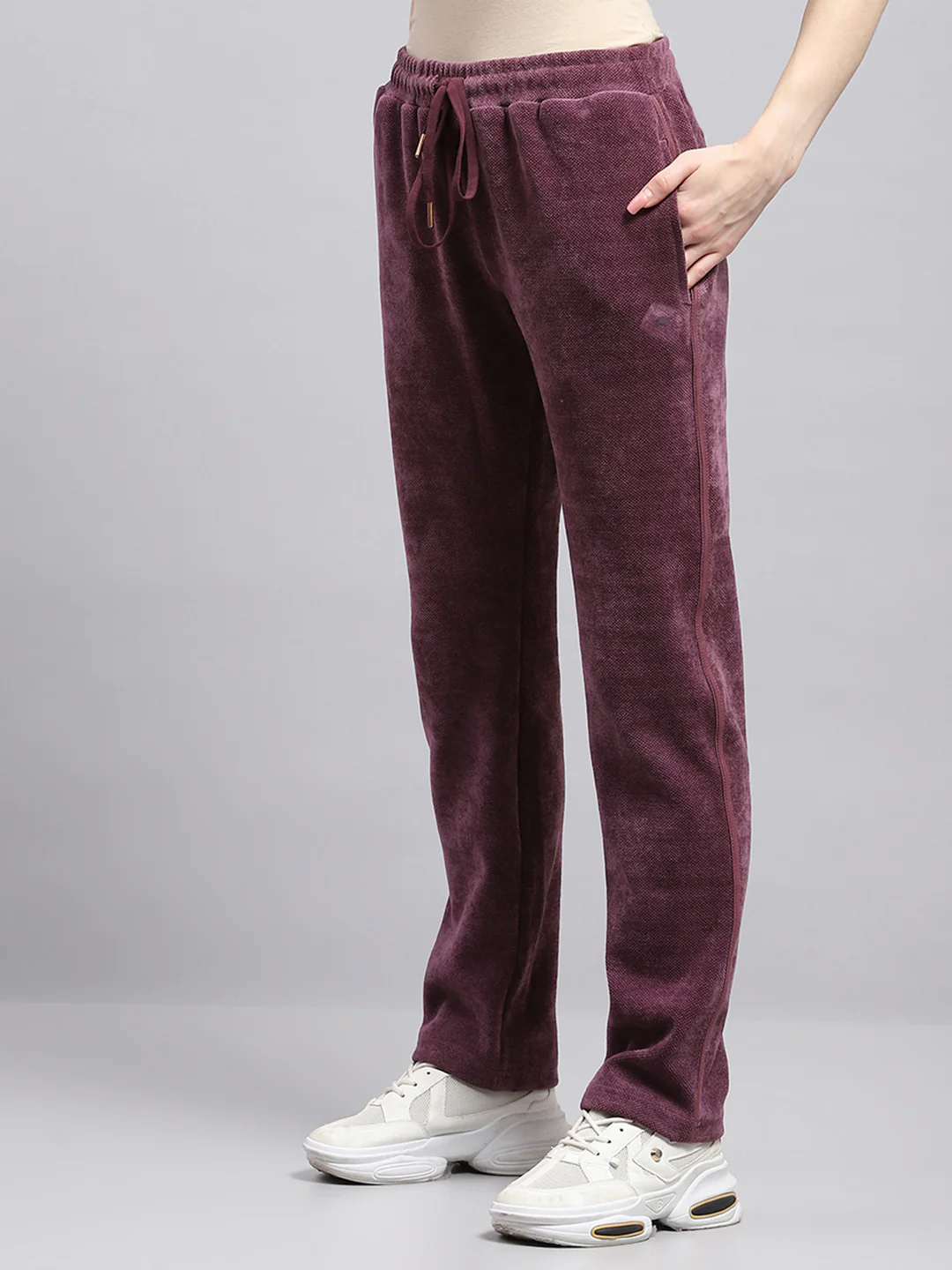 Women Maroon Embroidered Round Neck Full Sleeve Cords Set - Image 7