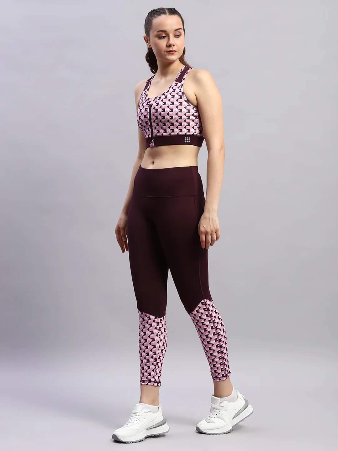 Rock.it Women Maroon Printed Band Collar Full Sleeve 3Pc Cords Set - Image 2