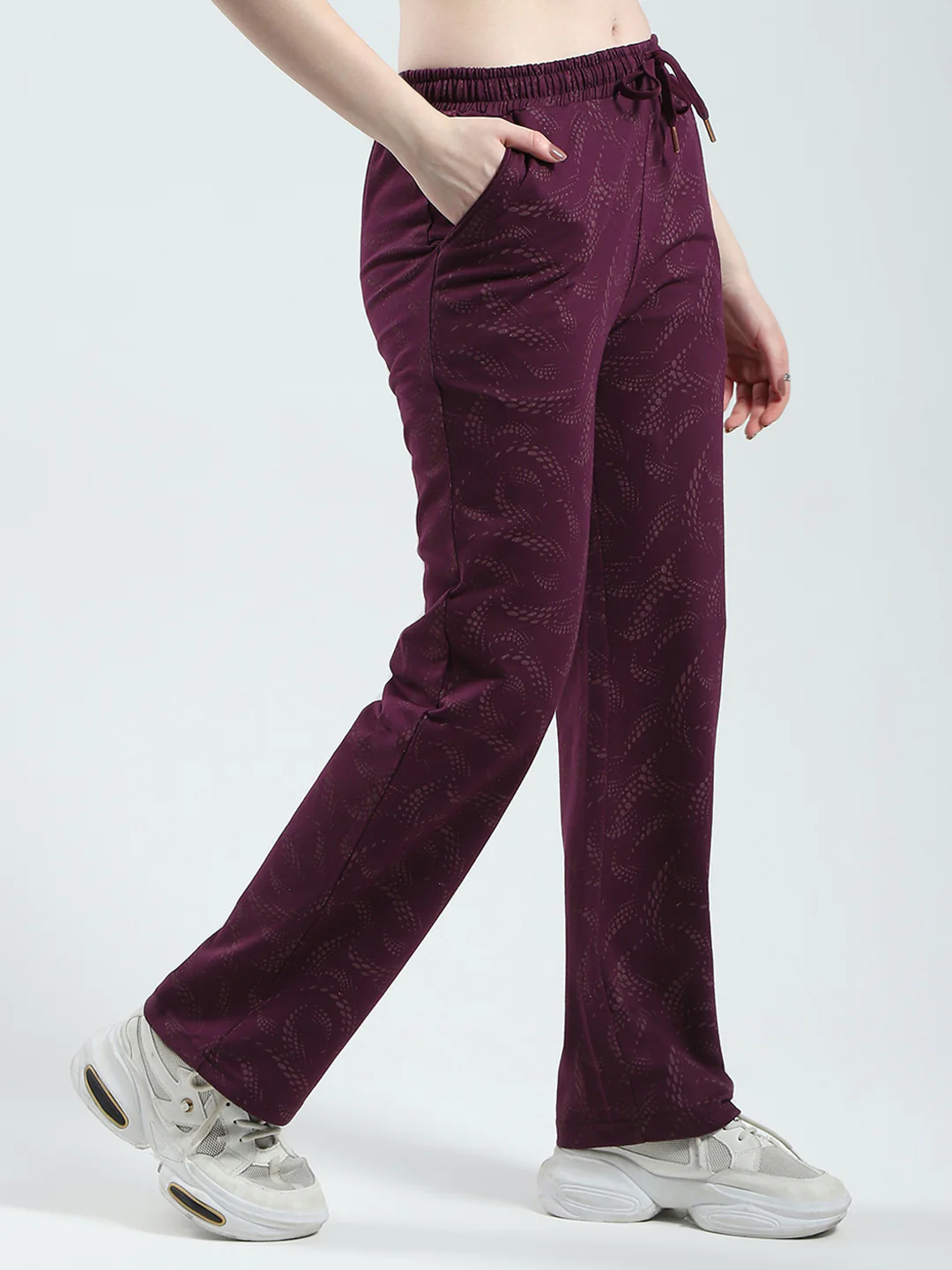 Women Maroon Printed Regular Fit Lower - Image 4