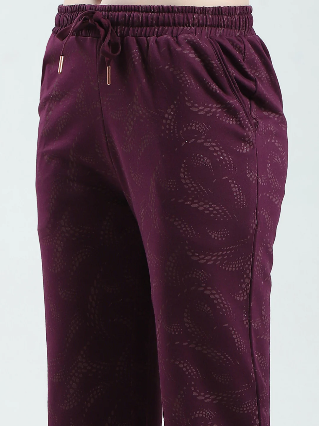Women Maroon Printed Regular Fit Lower - Image 6
