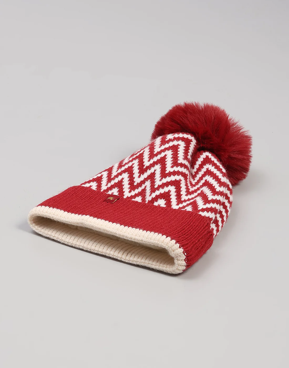 Women Maroon Self Design Blend Wool Cap - Image 6
