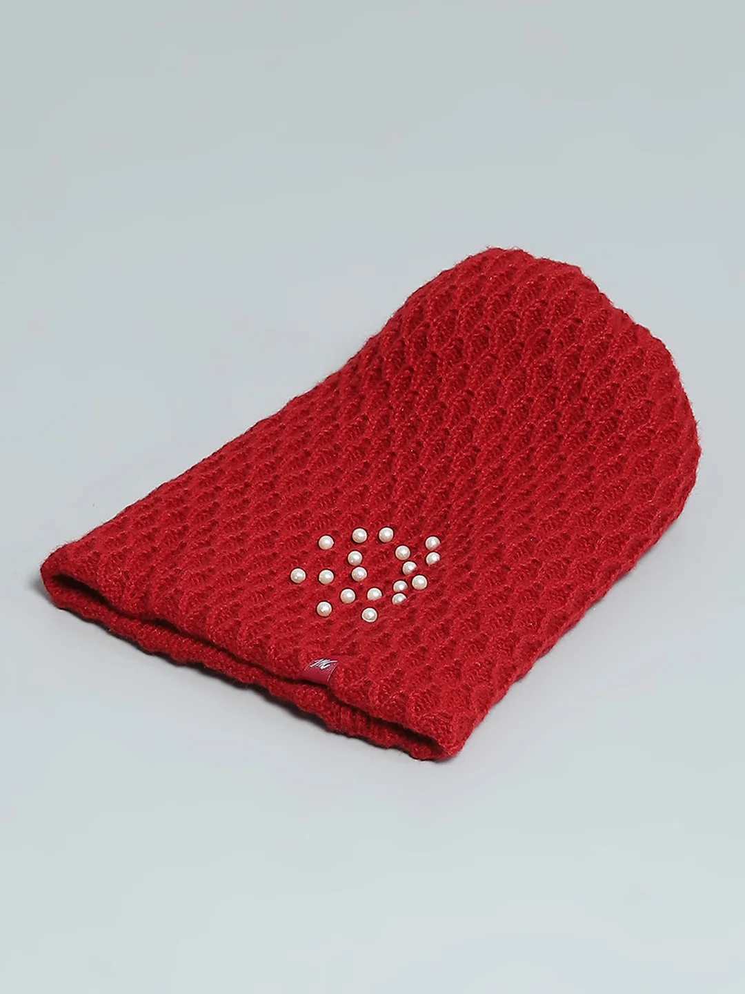 Women Maroon Self Design Cap - Image 6
