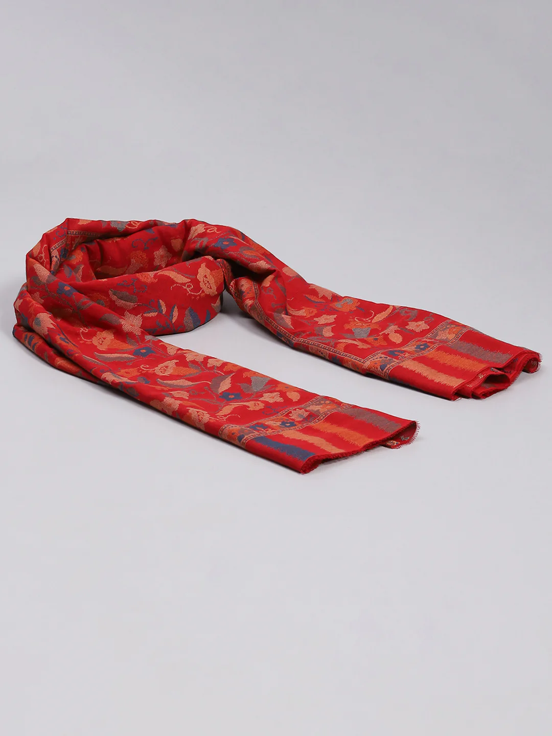 Women Maroon Self Design Shawl - Image 2