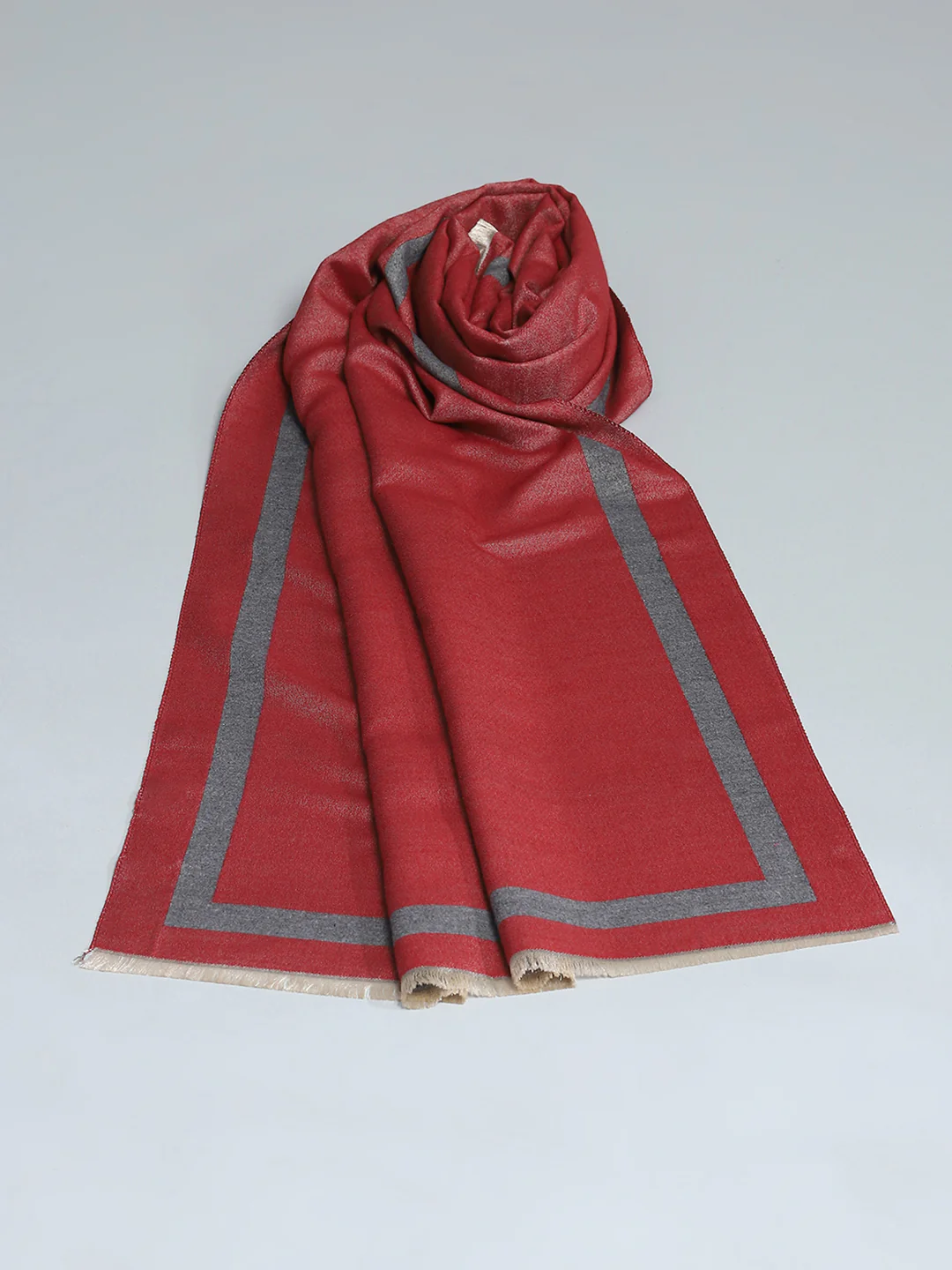 Women Maroon Self Design Stole - Image 6