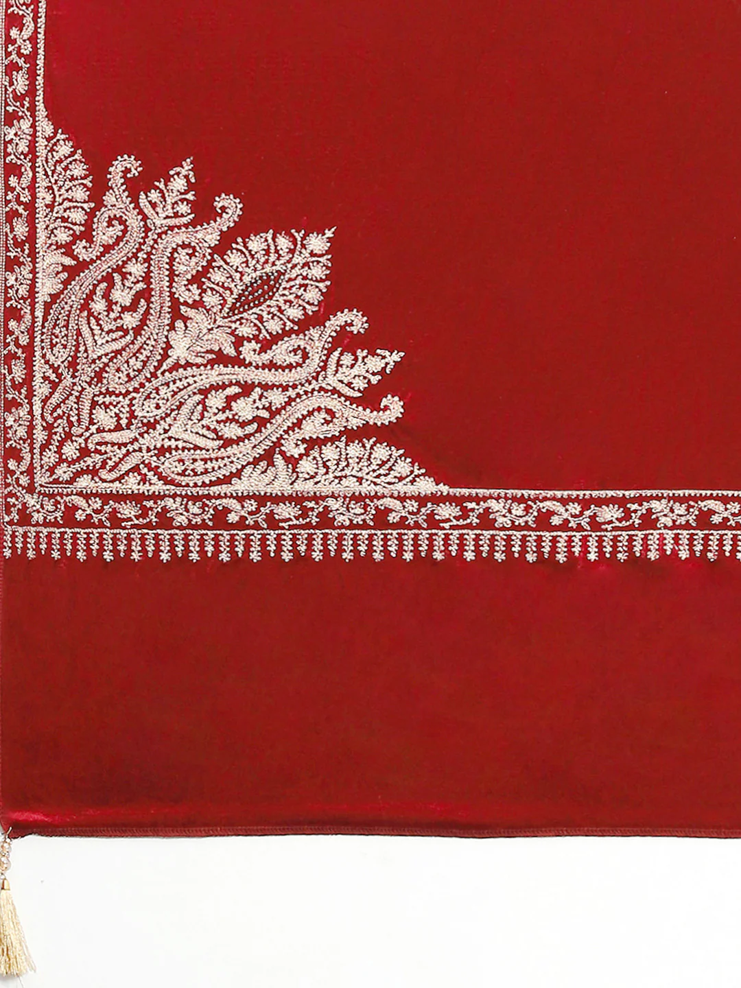 Women Maroon Self Design Stole - Image 7