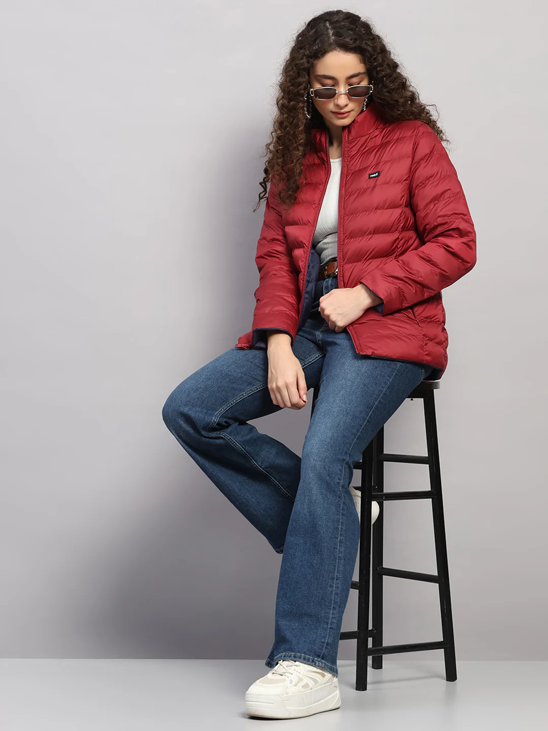 Rock.it Women Maroon Solid Collar Full Sleeve Jacket - Image 2