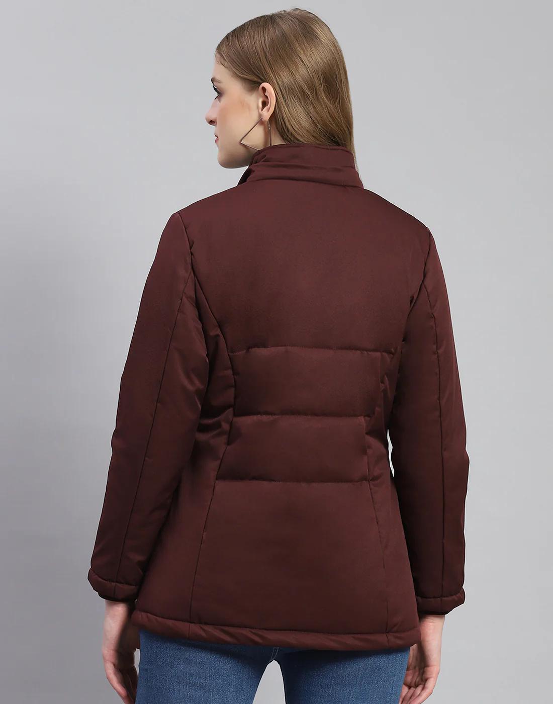 Women Maroon Solid Hooded Full Sleeve Jacket - Image 6