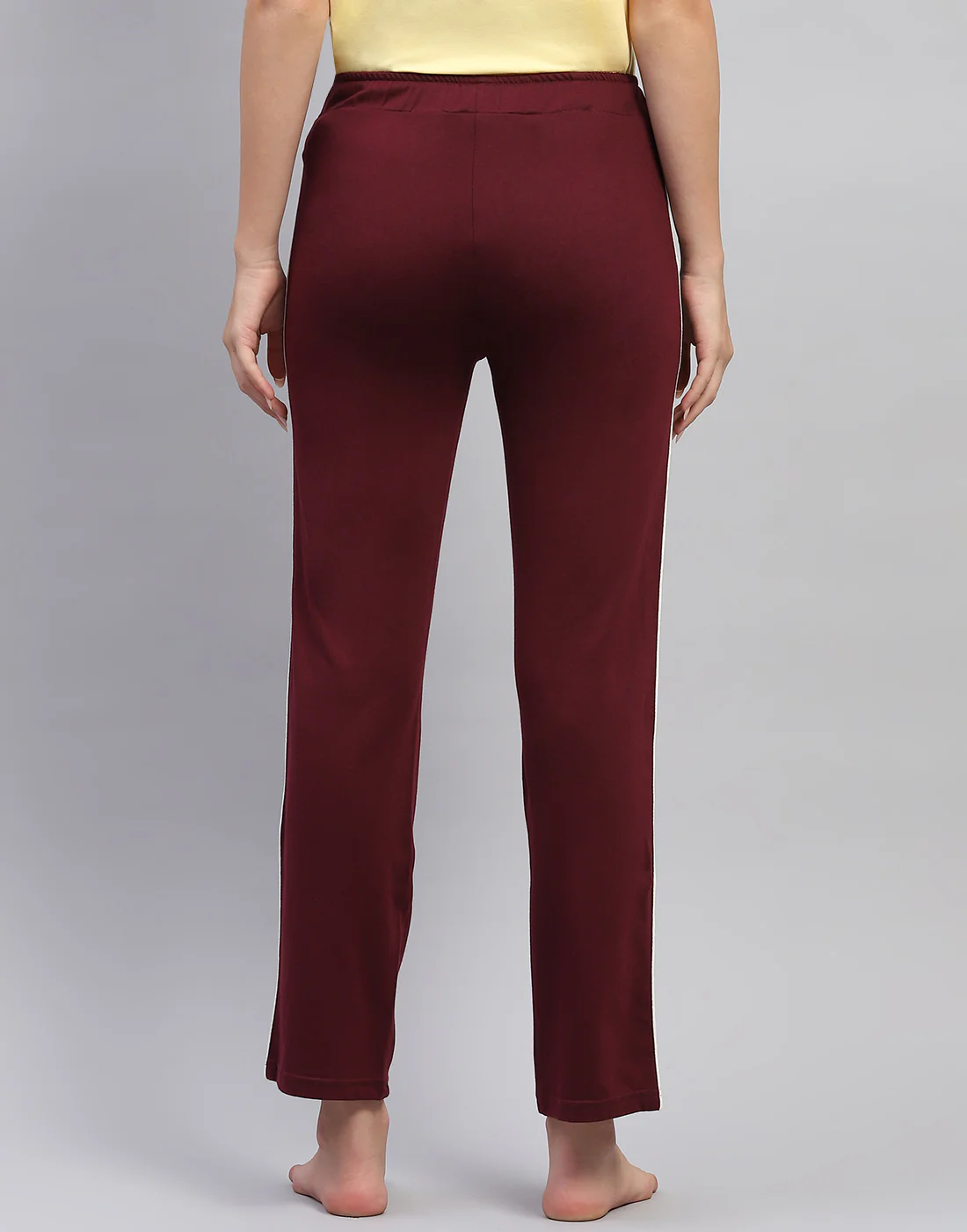 Women Maroon Solid Regular Fit Lower - Image 5