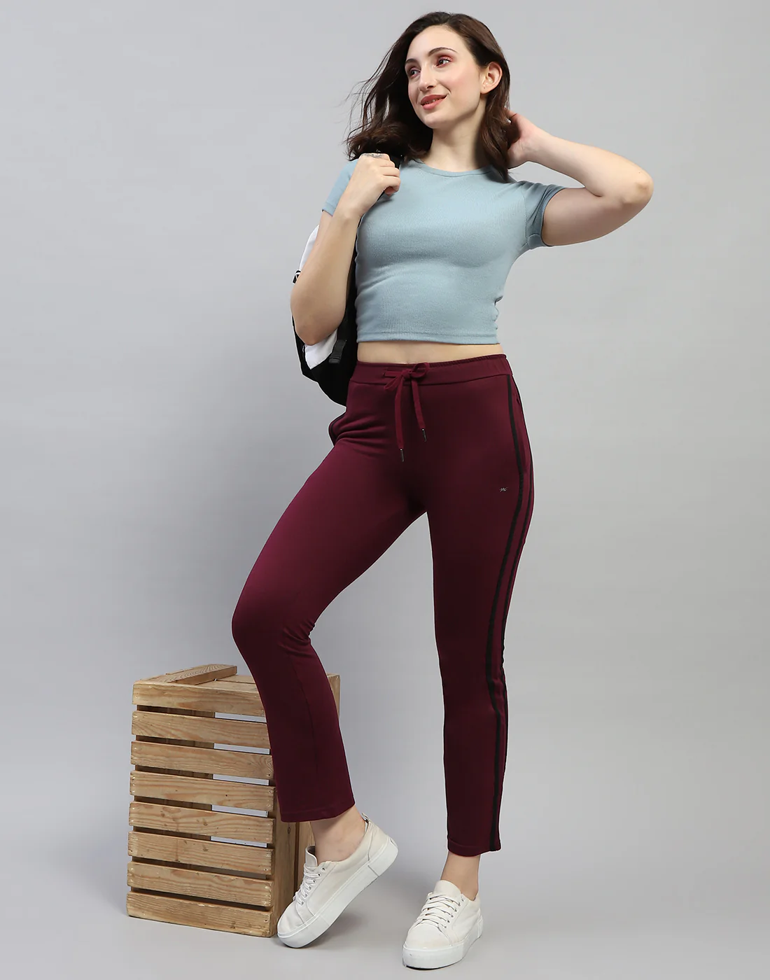 Women Maroon Solid Regular Fit Lower - Image 2