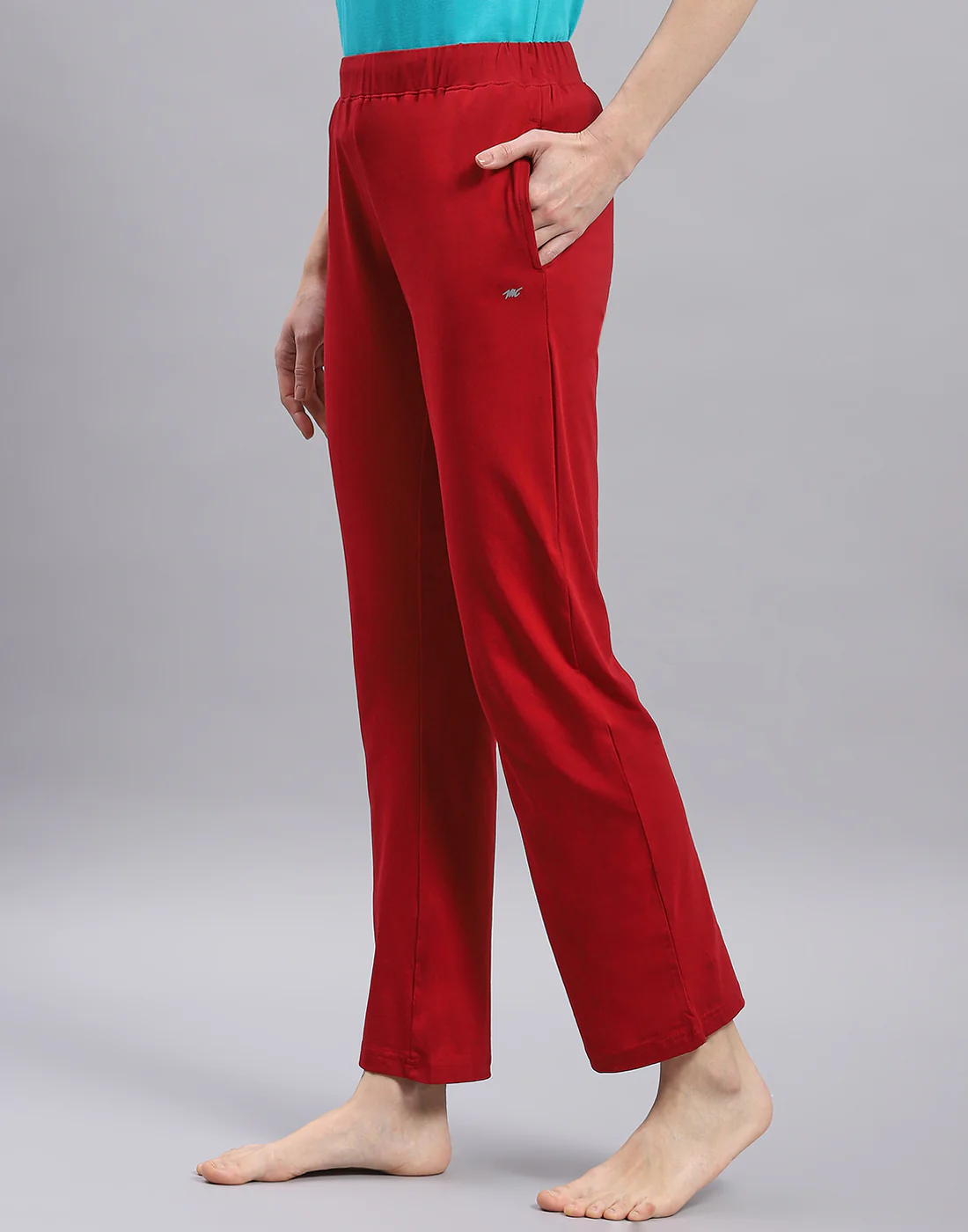 Women Maroon Solid Regular Fit Lower - Image 4