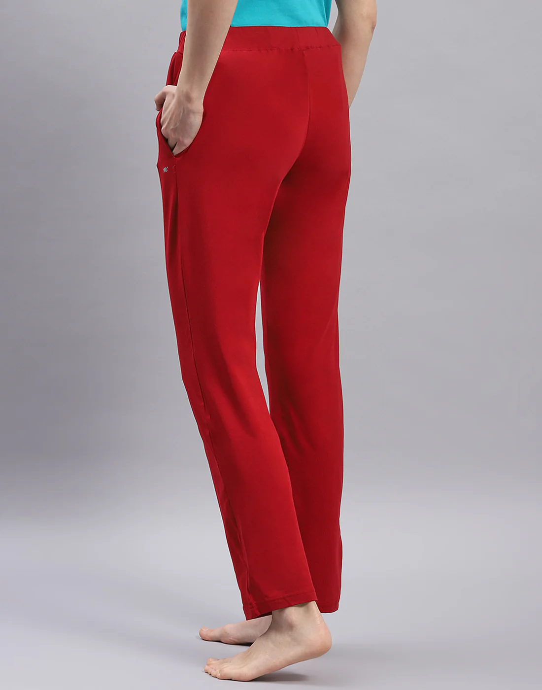 Women Maroon Solid Regular Fit Lower - Image 5