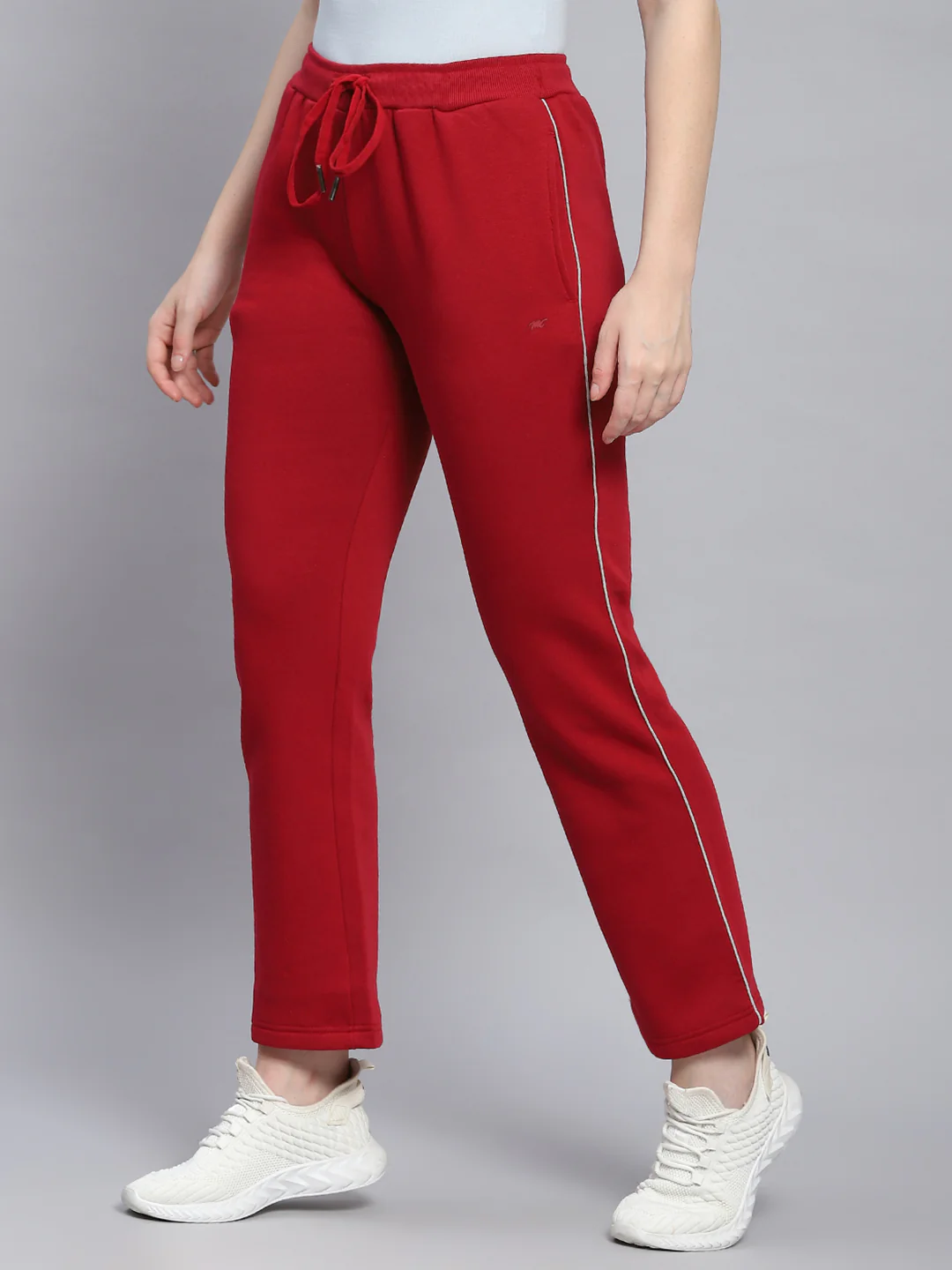Women Maroon Solid Regular Fit Winter Lowers - Image 3