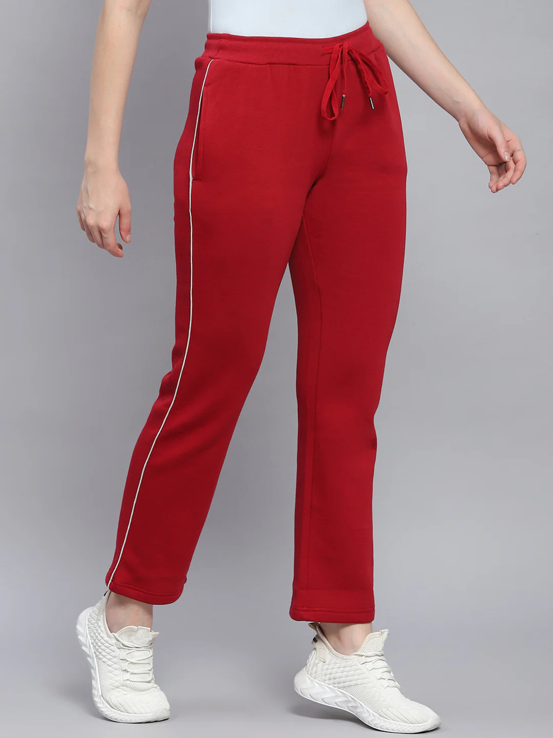Women Maroon Solid Regular Fit Winter Lowers - Image 4
