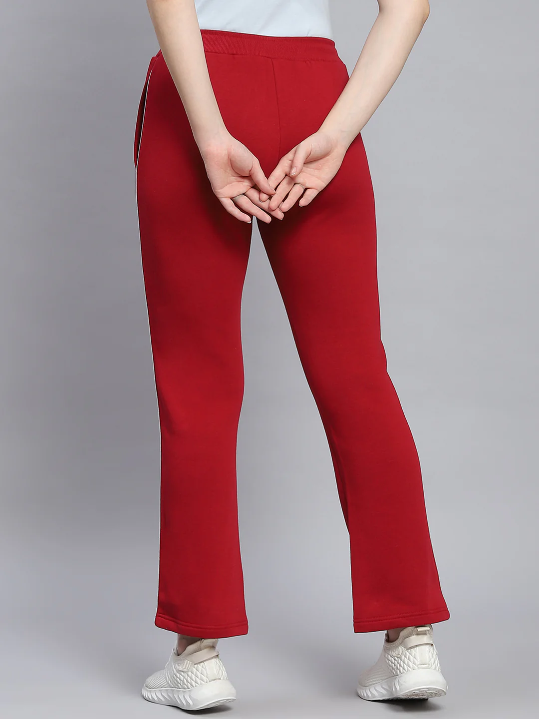 Women Maroon Solid Regular Fit Winter Lowers - Image 5