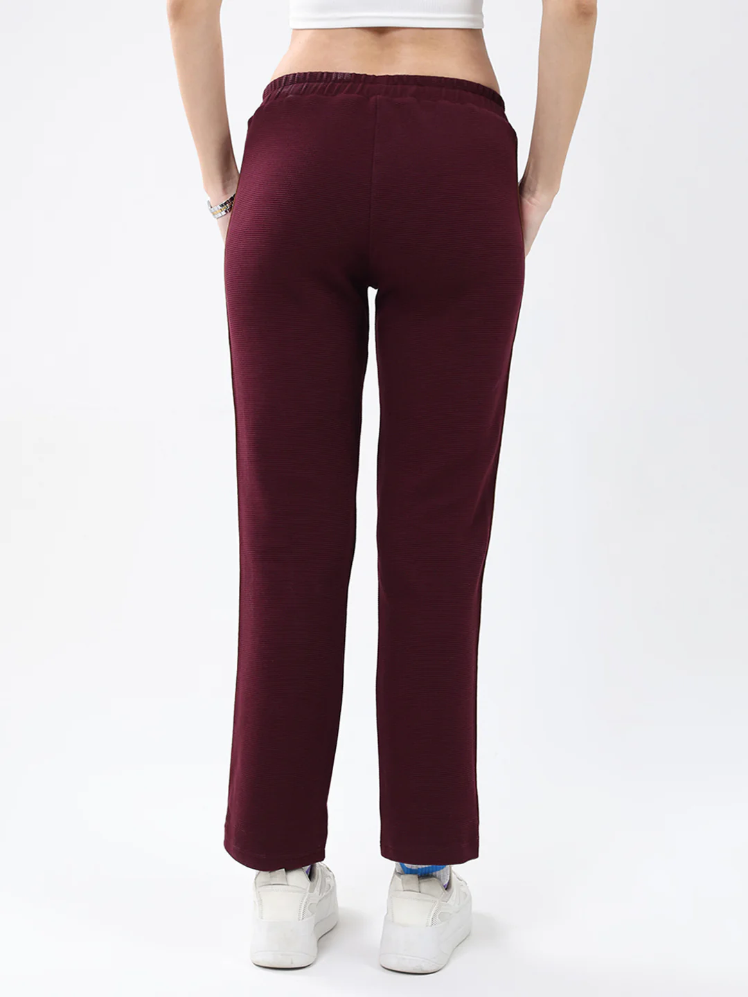 Women Maroon Solid Regular Fit Winter Lower - Image 5