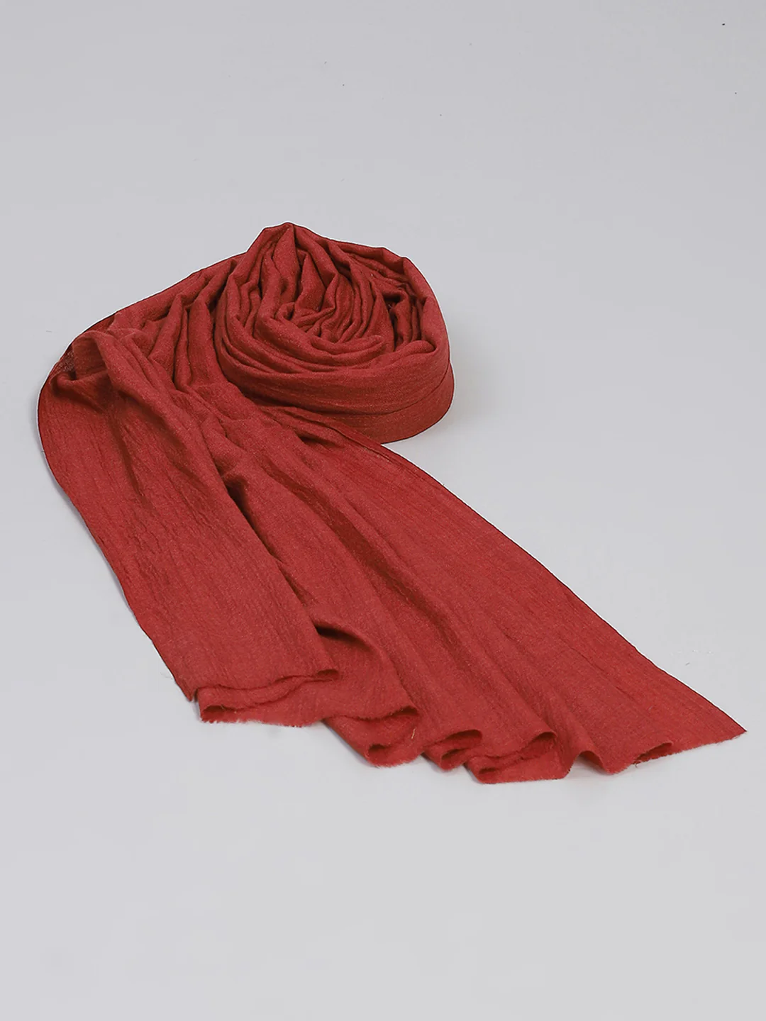 Women Maroon Solid Shawl - Image 5