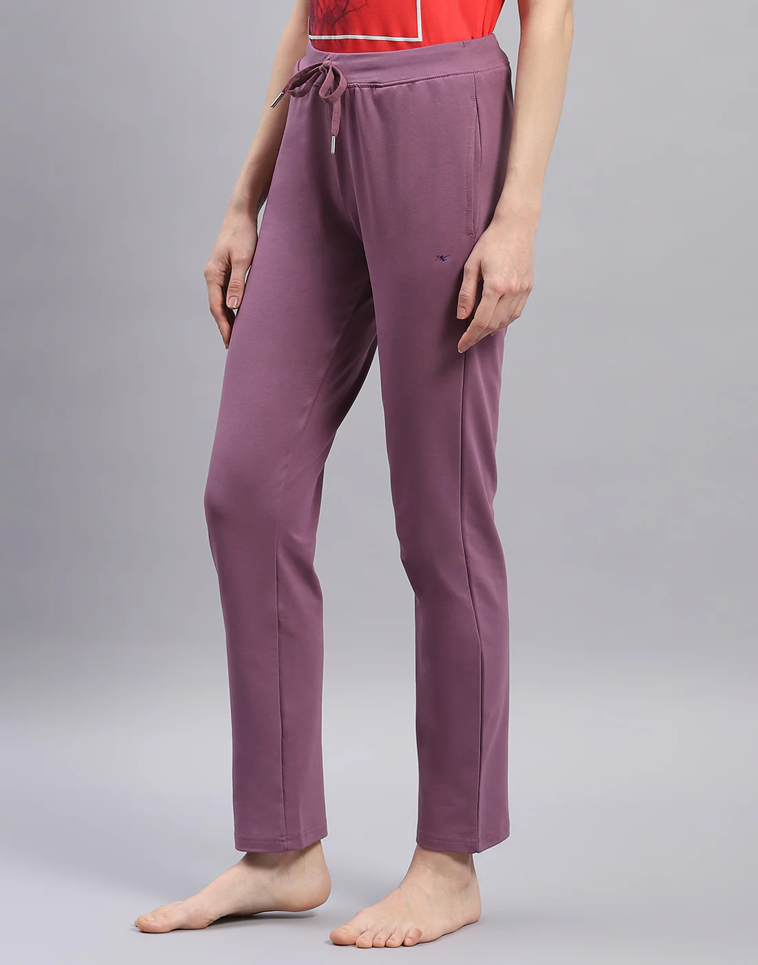 Women Mauve Solid Regular Fit Lower - Image 5